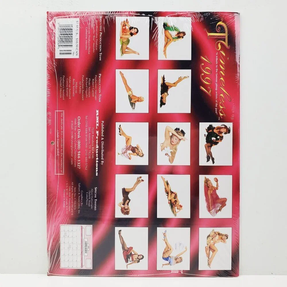 Pin-Up Girls Vintage Calendar 1997 Timeless 16 Month 90s Model Photos Sealed
